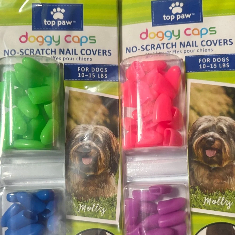 🫶🏼Top Paw Nail Covers for Dogs - Vibrant Green, Pink, Blue, purple 10-15 lbs